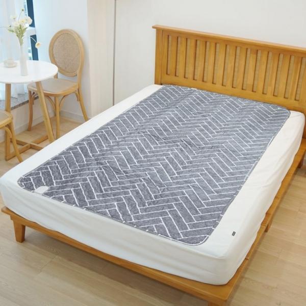안심 전기요 절전형 전자파차단 난방매트 1인용 2인용 겨울 헤링본그레이