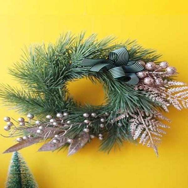 로즈골드 스노우 가렌더 리스 크리스마스리스