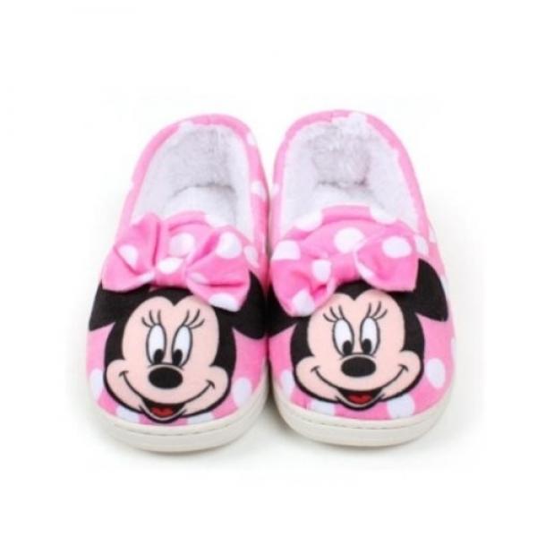 미니마우스 도트리본 방한 실내화