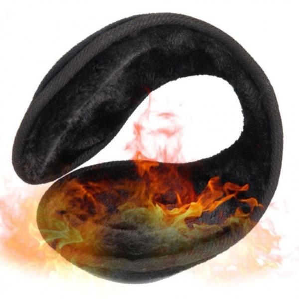 블랙 벨벳 방한용 귀도리 털귀마개 왕귀마개