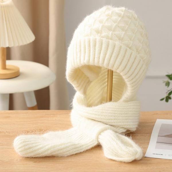 [지앤지]니트 모자 목도리 2in1   니트비니&목도리   목도리후드   니트기모   니트비니   겨울목도리