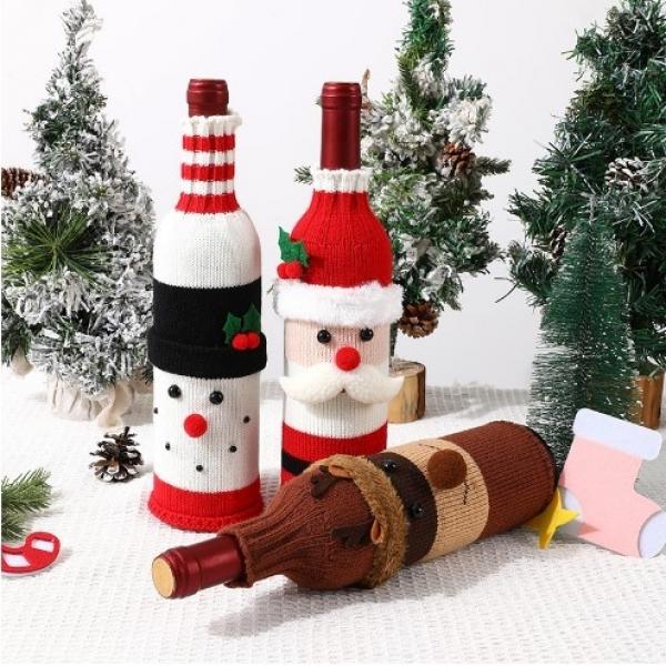 [지앤지]와인커버   와인병니트커버   성탄절 데코   홈파티   파티용품   산타   루돌프   눈사람
