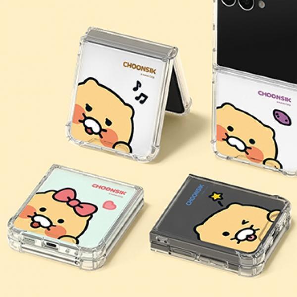 카카오프렌즈 춘식이 빼꼼 투명방탄 강화 케이스 [SM-F766] 갤럭시Z플립7 5G