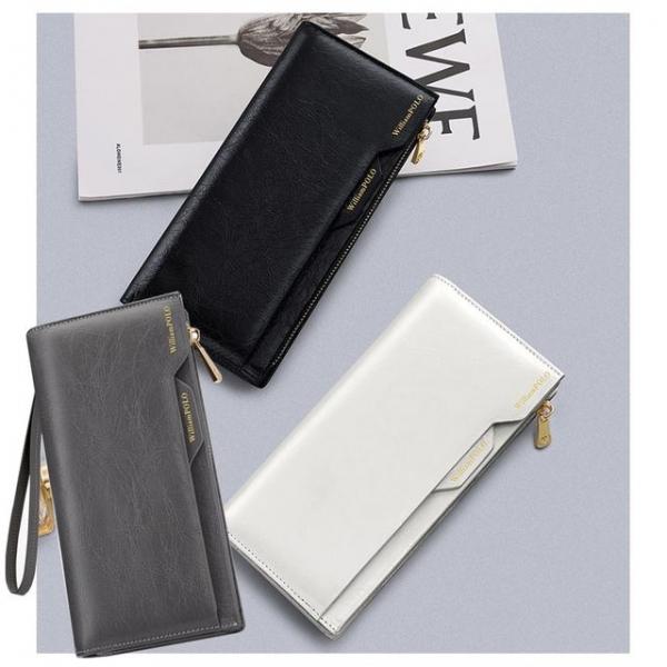 WILLIAMPOLO 오일 왁스 소가죽 여성 장지갑