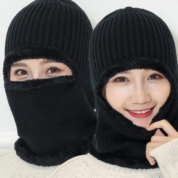 얼굴과 목까지 덮어주는 안감 전체 퍼 비니 등산 낚시 스키 야외 스포츠 활동시 따뜻한 방한 패션