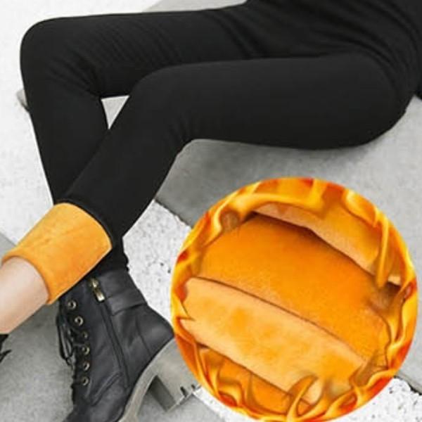 따듯함함과 스타일을 동시에 갖춘 방한효과가 좋은 안감 전체 기모 연필 융털 바지