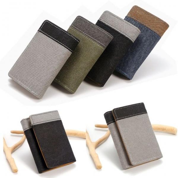 남자 캔버스 쇼트 3단 데님 반지갑 no.0003