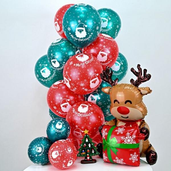 조이 30cm 크리스마스 풍선 펄산타혼합(50개입)