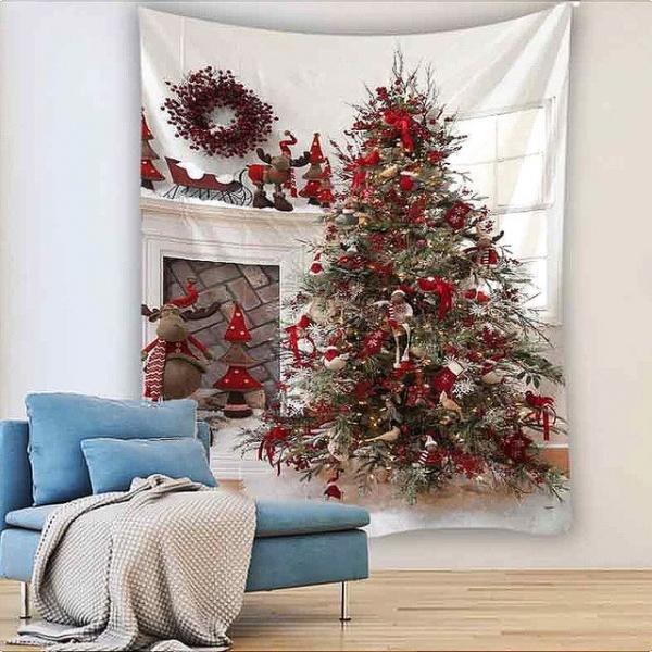 크리스마스 벽화현수막 화이트트리 대형 130x150 파티