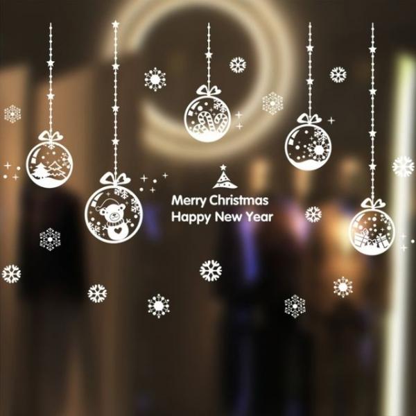 크리스마스윈도우스티커(화이트물방울) 파티 장식