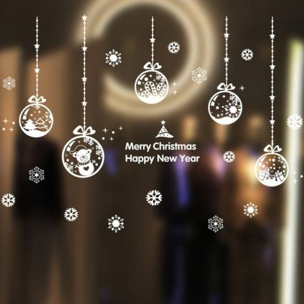 크리스마스윈도우스티커(화이트물방울) 파티 장식