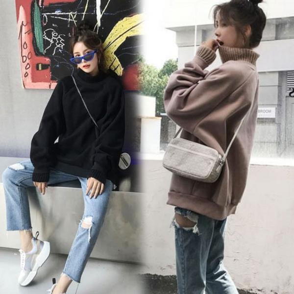 여성 목폴라 폴라티 목티 티셔츠 니트 터틀넥 겨울