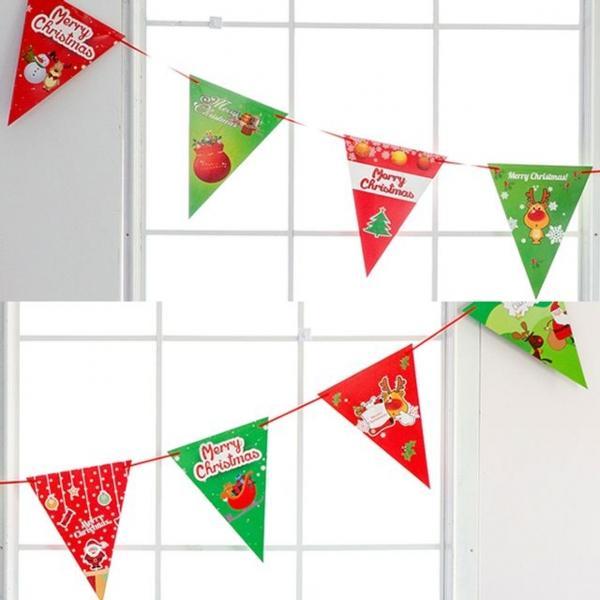 페이퍼 크리스마스 삼각가랜드 3종 연말 장식 가랜드