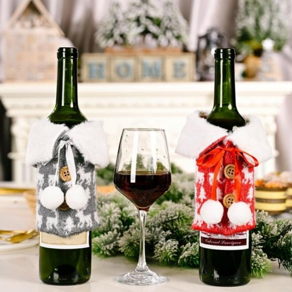 크리스마스 와인 포장 니트커버 장식