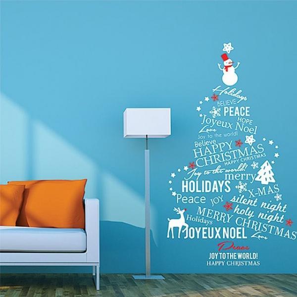 타이포트리 그래픽스티커 크리스마스 산타 겨울 눈꽃