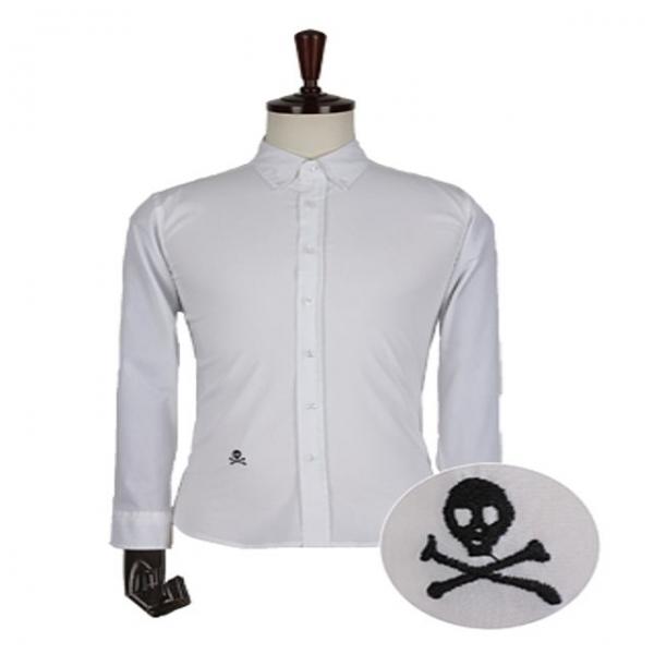 해골자수 포인트 셔츠 남성셔츠 포인트셔츠 체크셔츠