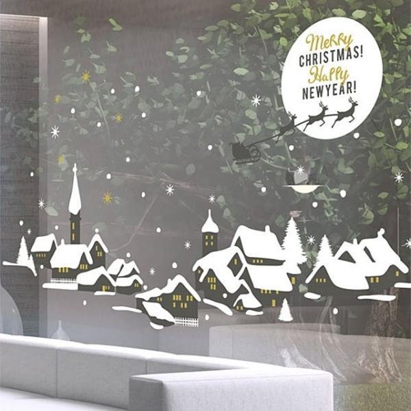 화이트 빌리지 포인트스티커 크리스마스 겨울 눈꽃