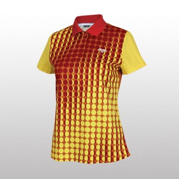 토맥스 월령 옐로우레드 여성 티셔츠 스포츠웨어