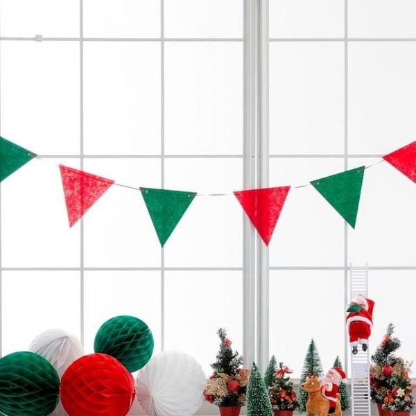 크리스마스펠트삼각가랜드(패턴)크리스마스 파티장식