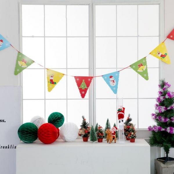크리스마스파티가랜드(파스텔) 배너 산타 장식소품
