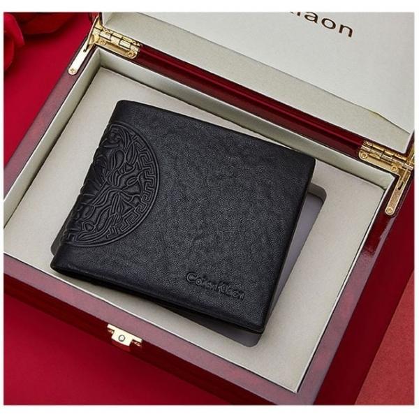 남성용 리얼 가죽 트렌드 엠보 반지갑