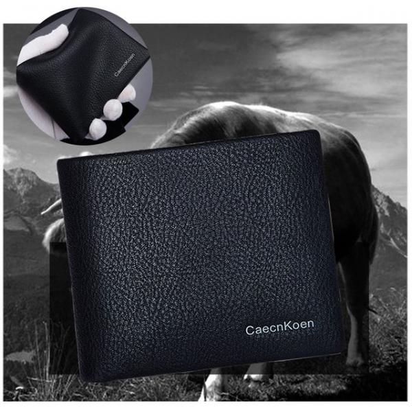 caecnkoen 칸코우인 남자용 비즈니스 소가죽 반지갑