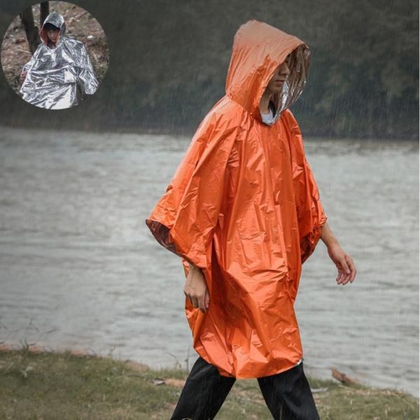휴대용 양면 은박 우비 캠핑 야외 판초우의 방한 방수