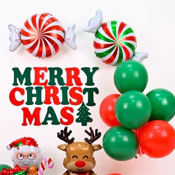 크리스마스은박풍선(줄무늬사탕)