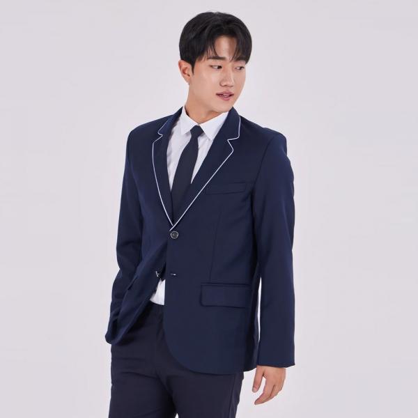 투버튼 화이트라인 남자 자켓 교복 학생복.