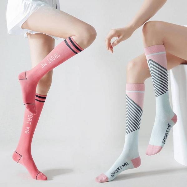 여성 스포츠 고탄력 압박 타킹 롱 양말 니삭스