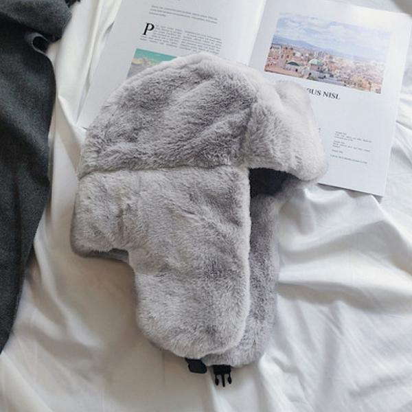 풍성한 귀달이 군밤모자(그레이) 방한 에스키모모자