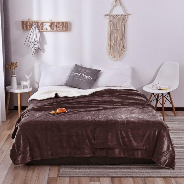 스무스 컬러 양털담요(브라운) (100x120cm) 겨울담요