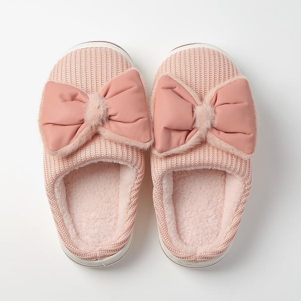 큐티 리본 겨울 털슬리퍼(245-250mm) 방한슬리퍼