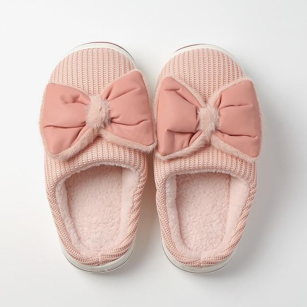 큐티 리본 겨울 털슬리퍼(245-250mm) 방한슬리퍼