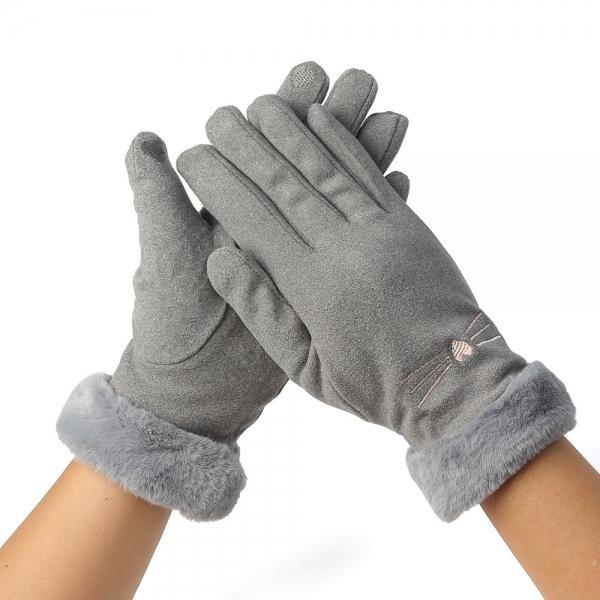 하트 냥이 터치 장갑 여성 겨울 보온장갑 그레이
