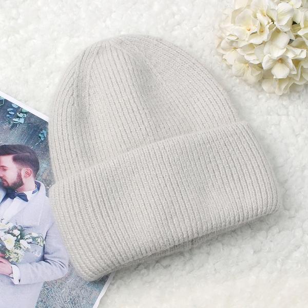 앙고라 니트 비니(연그레이) 겨울모자