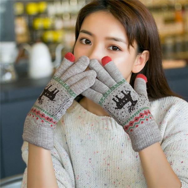 루돌프 기모 터치 니트장갑(브라운) 겨울장갑