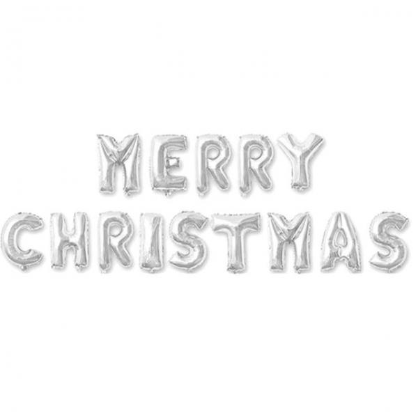 메세지 은박 풍선 세트 크리스마스 실버 파티 벌룬