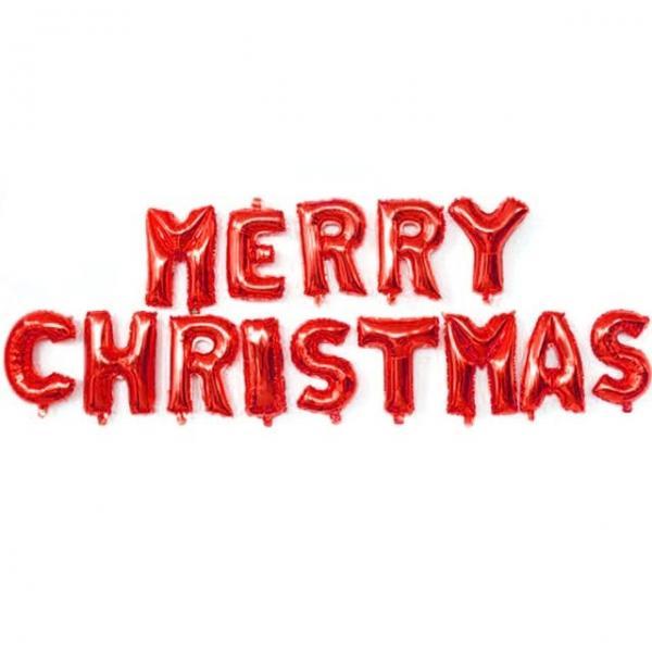메세지 은박 풍선 세트 크리스마스 레드 파티 벌룬