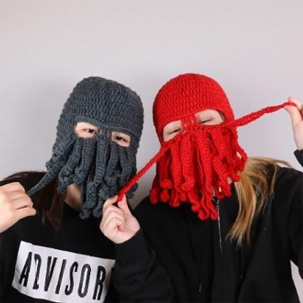 니트 문어 모자 방한용 복면   선물