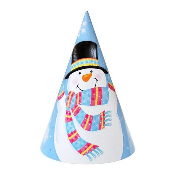 크리스마스 고깔모자 6개입 눈사람 파티 장식 소품