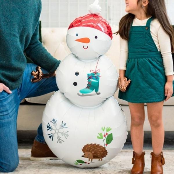 크리스마스은박풍선(슈퍼쉐잎)새틴우드랜드스노우맨