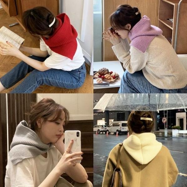 (앙상블) 후드 니트 바라클라바 머플러 목도리 방한