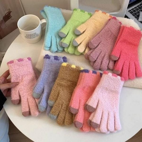 알록달록 폼폼 여성 손가락 장갑 겨울 방한 가을 터치
