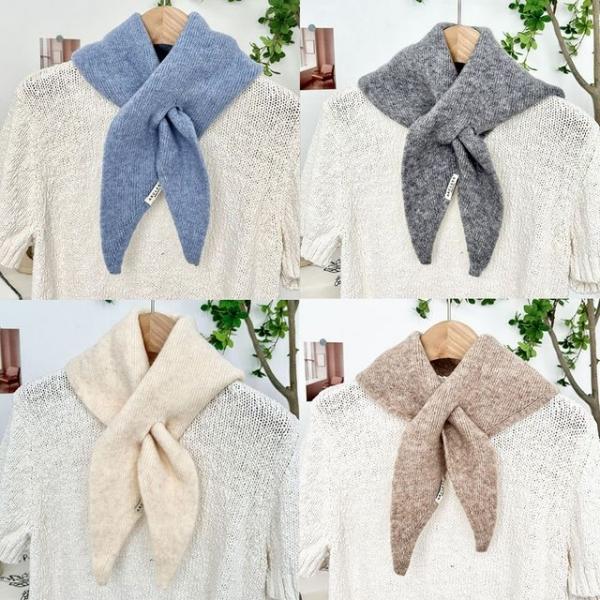 여성 삼각 가오리 니트 머플러 목도리 여자 겨울 방한