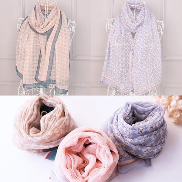 스프링 엔다이아 쉬폰 롱 스카프 여성 여자 미니 간절