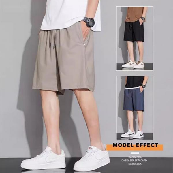 남성 고탄성 아이스 실크 반바지 여름 팬츠 남자 스포