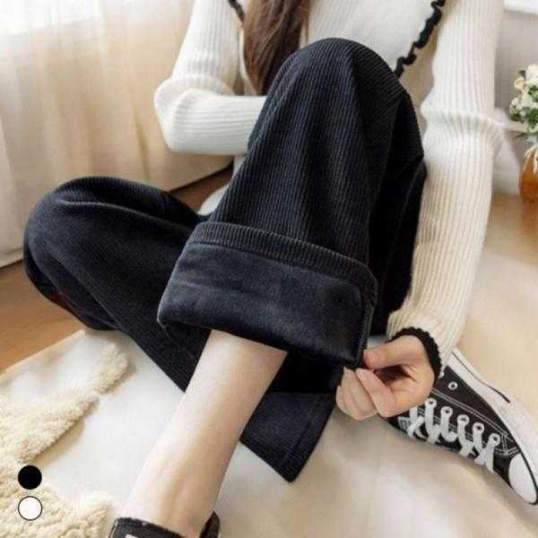 코듀로이 여성 기모바지 겨울 골덴 와이드 팬츠 바지