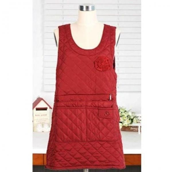 누빔 앞치마 어린이집 카페 겨울 원피스 앞치마 X 실 예쁜 방수 어린이집 원피스 앞치마 겨울 미용 형