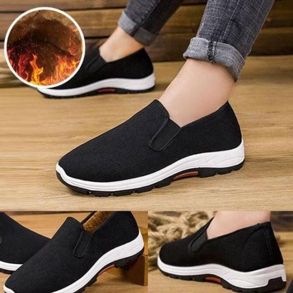 남자 슬립온 슈즈 남성 운동화 단화 신발 기모 블랙 캐주얼신발 정장 밴딩신발 겨울신발 남성 운동화